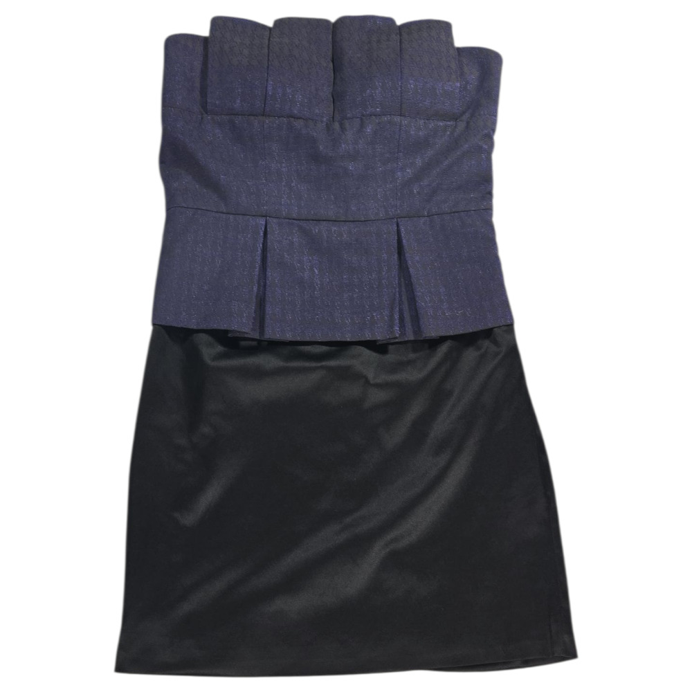 Luce Wom SM Black Purple Houndstooth Strapless Dress *No Belt* Goth Whimsigoth